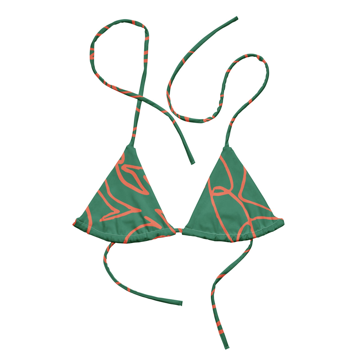 Signature Print Recycled String Bikini Top